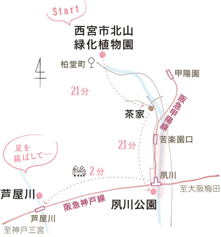 夙川エリアの地図