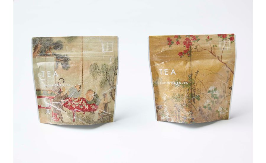煎茶とほうじ茶のパッケージ
