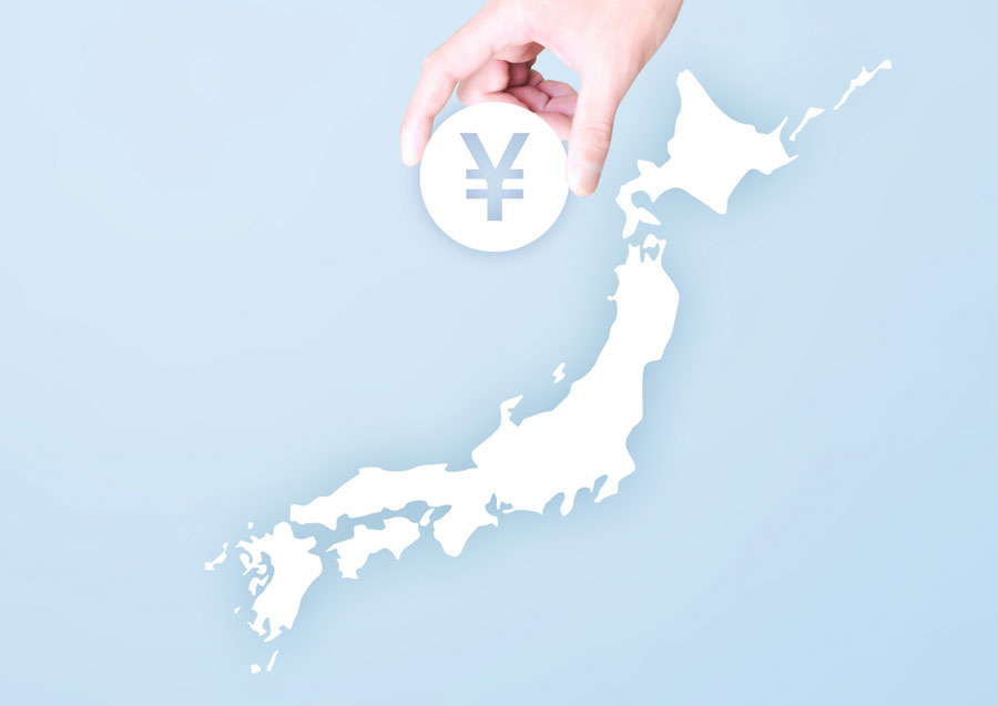 日本列島と円マーク