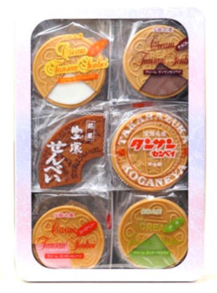 炭酸煎餅、クリーム炭酸煎餅、玉子煎餅の詰合せ