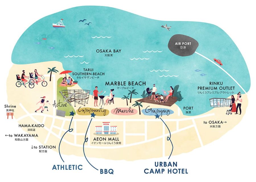 泉南ロングパークのエリアマップ