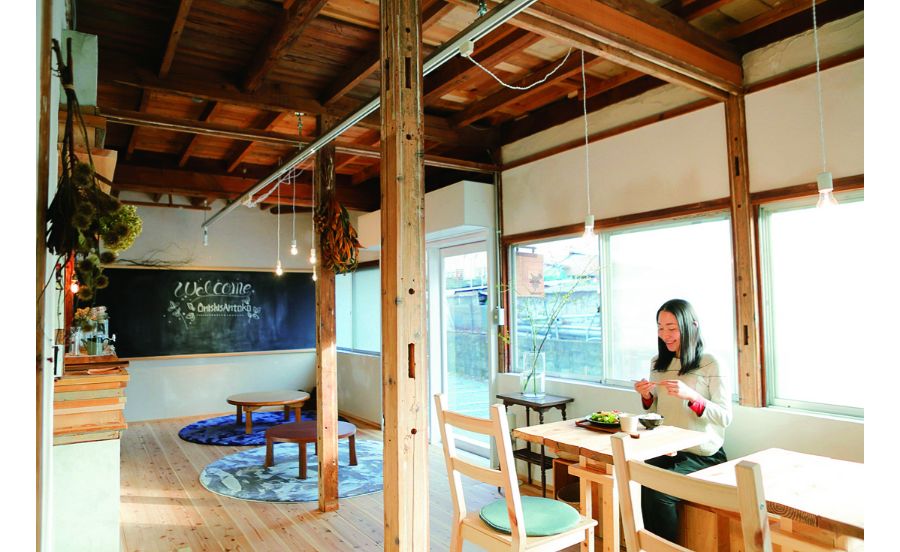 靴を脱いであがる空間にほっこり