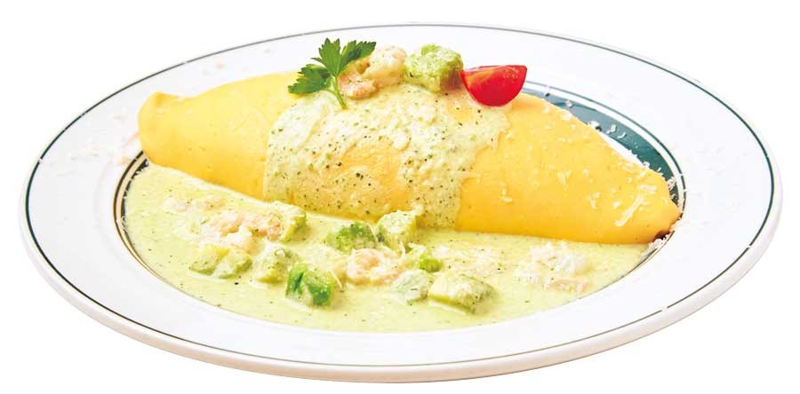 クリーミーなソースがかかったオムライス