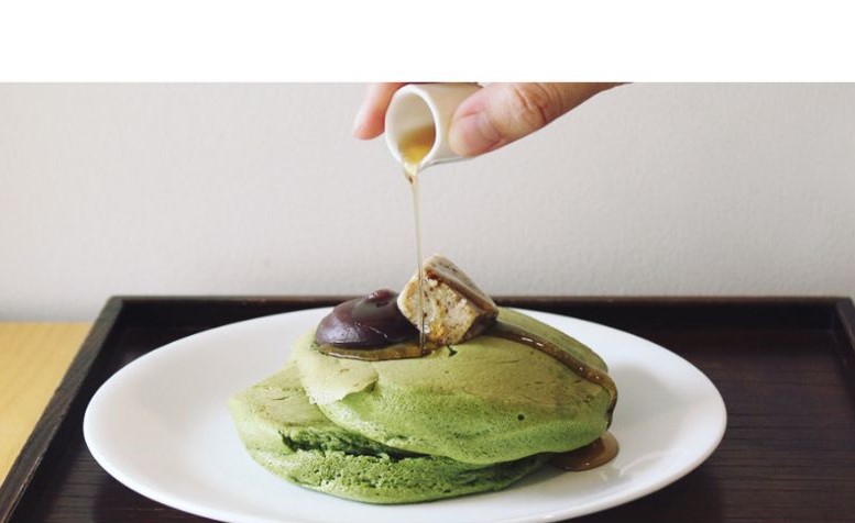 うめぞのカフェアンドギャラリーの抹茶ホットケーキ