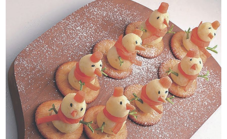 ポテトで作った雪だるま