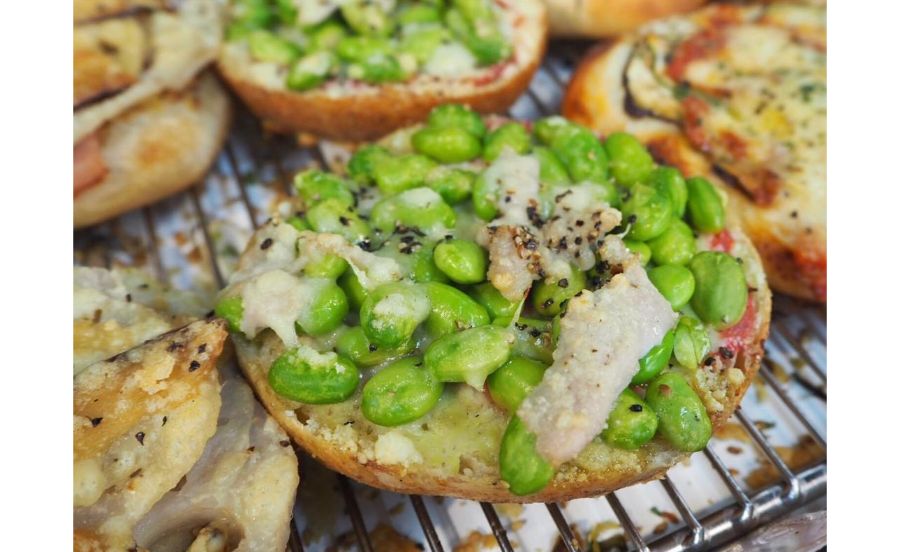 塩豚枝豆のタルティーヌ