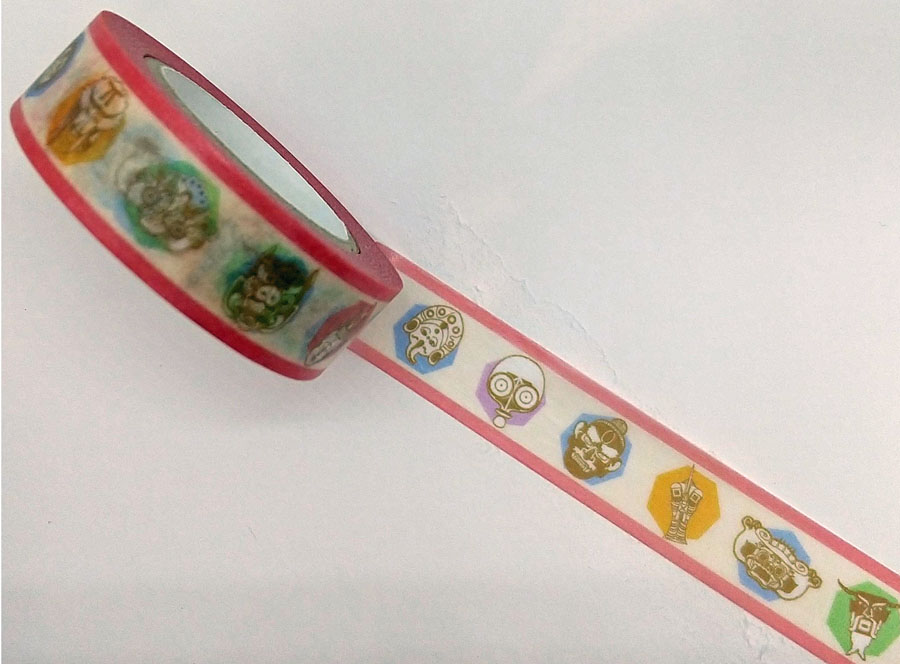 資料の仮面をデザインしたマスキングテープ