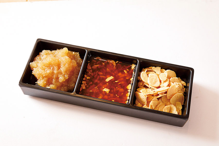 ステーキに合わせる3種類のタレ