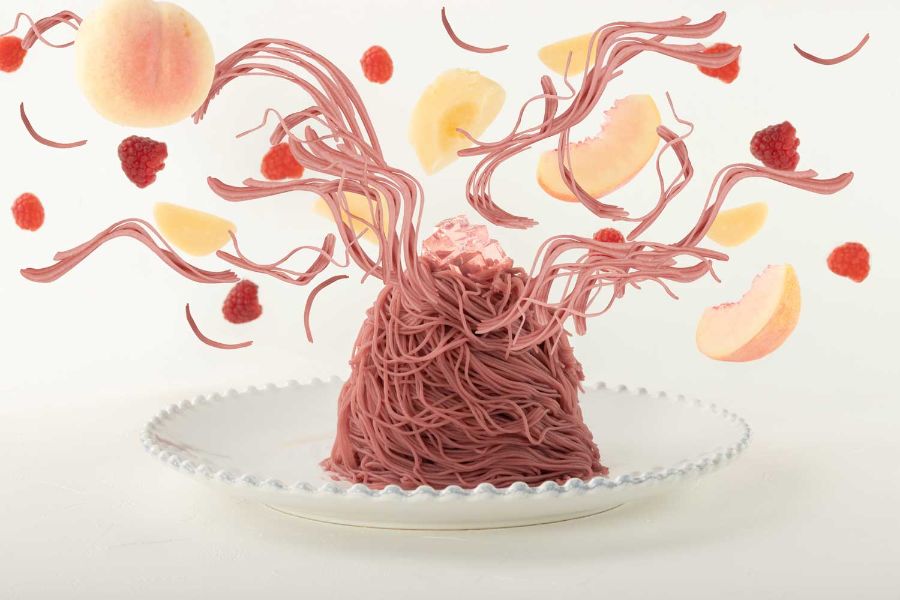 桃とフランボワーズのモンブラン