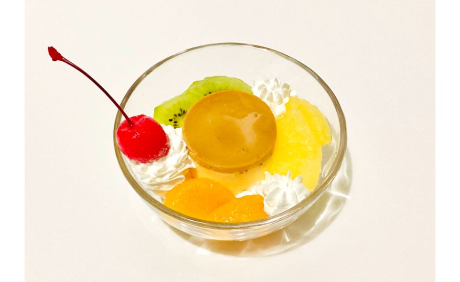 完成したプリンアラモード