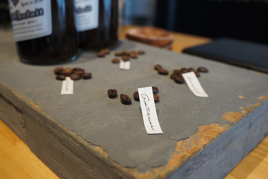 コーヒースタンドwilyの豆のサンプル