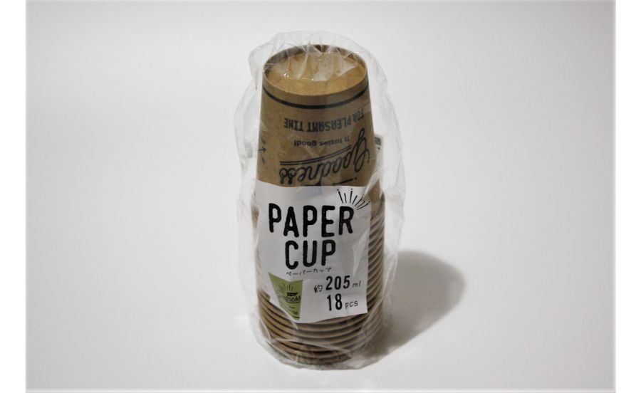 ペーパーカップ２０５ｍｌ　１８Ｐ未晒しロゴ