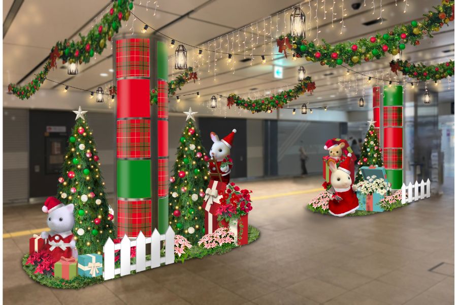 シルバニアファミリーのクリスマスの装飾