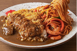 カツカレーとナポリタンの組み合わせは最強！