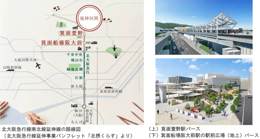 北急延伸線の地図