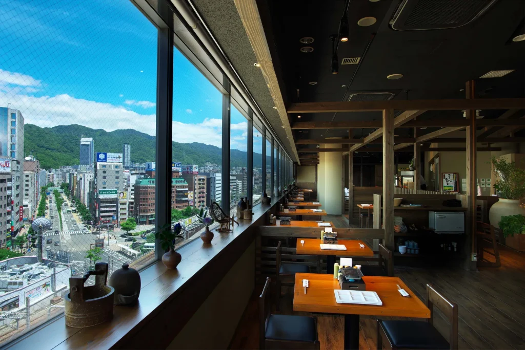 農家うたげ。からの眺め