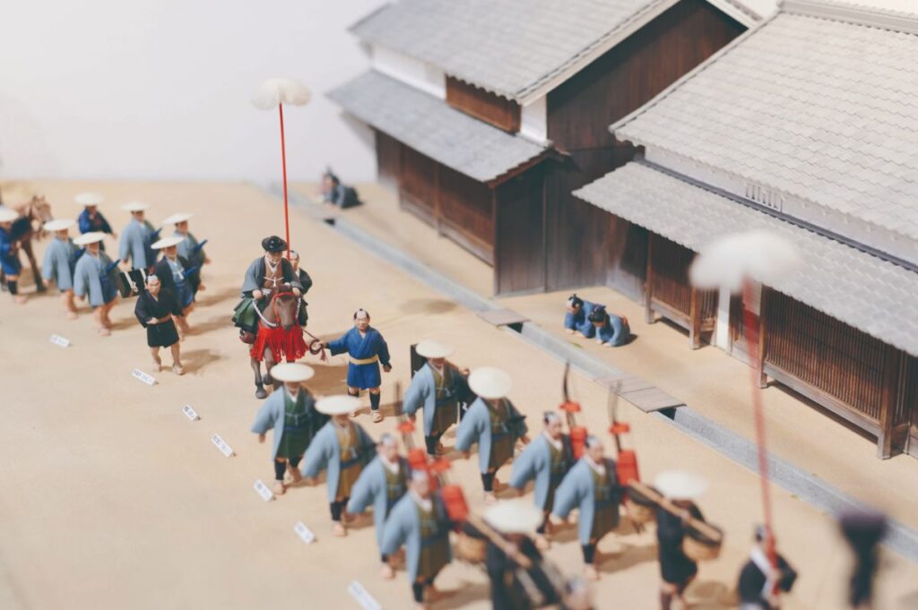 江戸時代の大名行列の様子を再現した模型