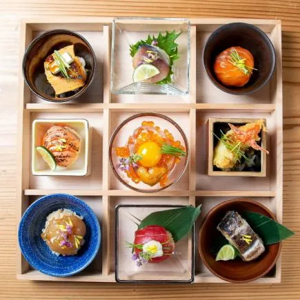 鮨 まつ井 大阪梅田店 ランチ限定「9種の手毬-寿司の海鮮宝石箱」