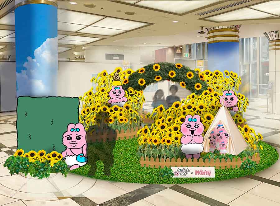 おぱんちゅうさぎとホワイティうめだのコラボ装飾