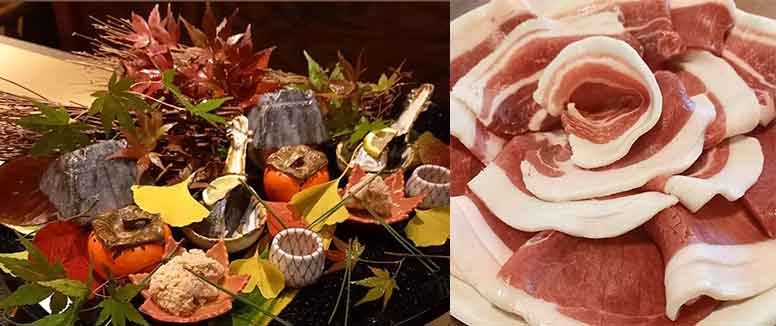 おやじのめしやのボタン鍋と会席