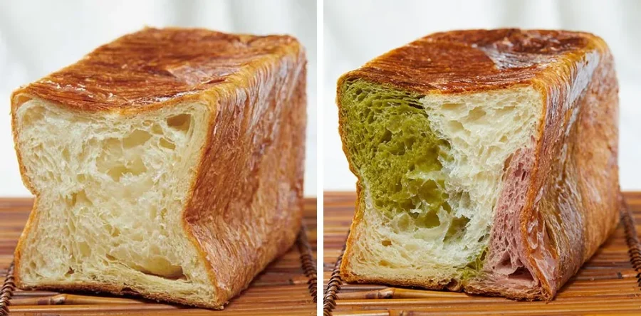 京都祇園ボロニヤ本店　デニッシュ食パンプレーン、苺三色