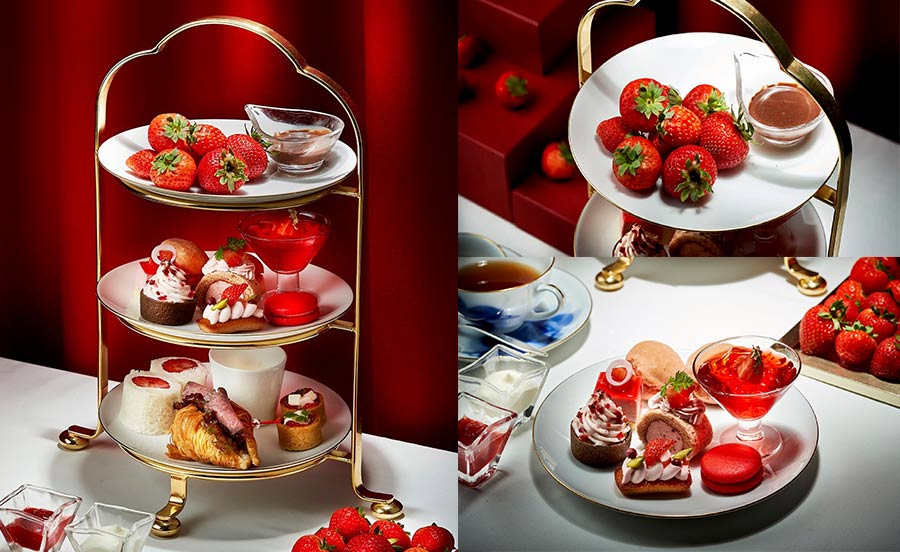 京都いちごアフタヌーンティー速報！ホテルのラウンジに「ルージュ」をテーマにしたティーセットが登場