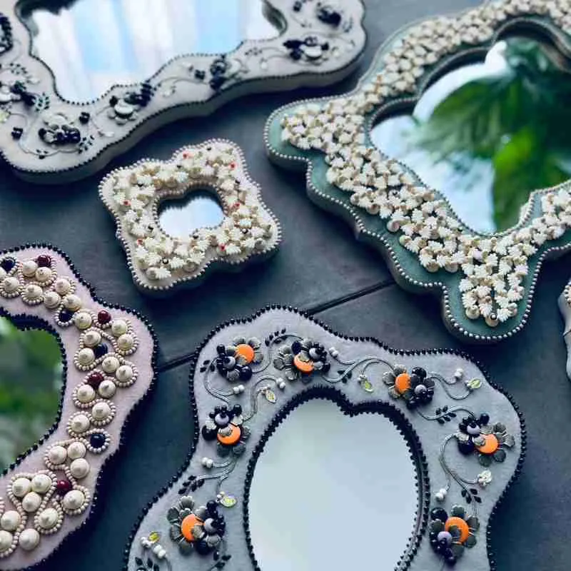 まほう少女なキブン展 OMIZUのビーズ刺繍ミラー