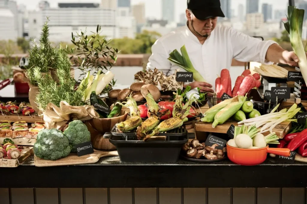 ブルーバーズのバーベキューメニューの野菜