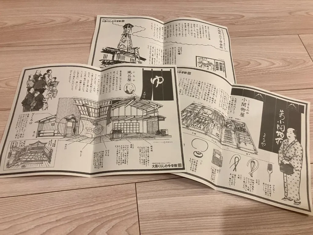 大阪くらしの今昔館 物や暮らしについてのイラスト付き資料