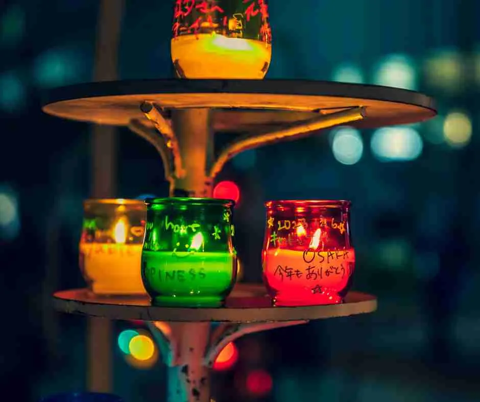 メッセージキャンドルの展示風景