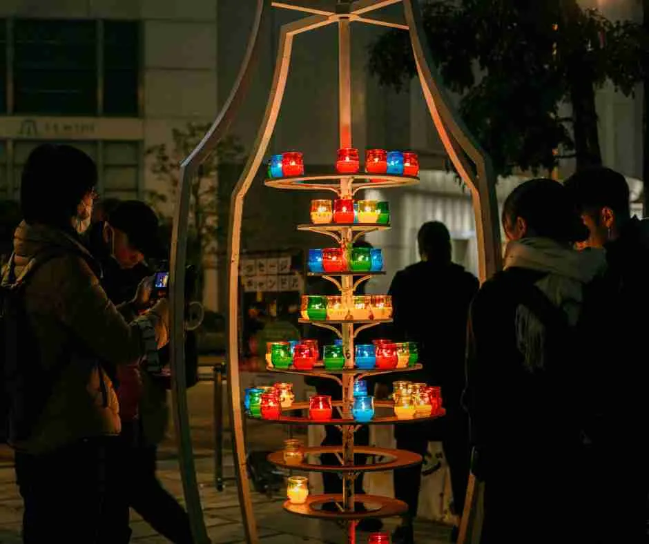 メッセージキャンドルの展示風景