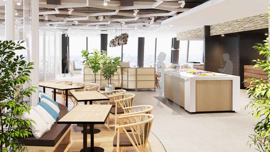 梅田のヤンマー本社ビルの社員食堂を土日のみ開放。9月7日オープンに向け予約受付開始。