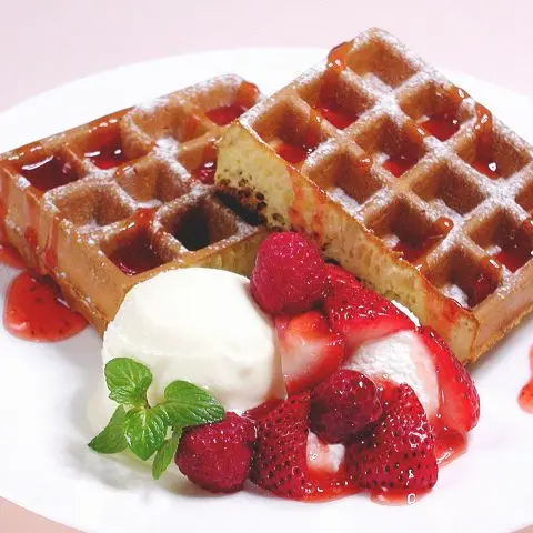 カフェデュークのワッフル