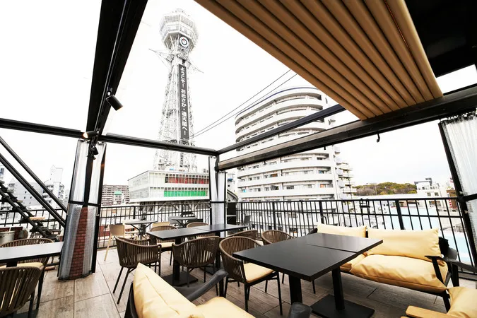 BBQ&HOTELチルアウトから見る通天閣