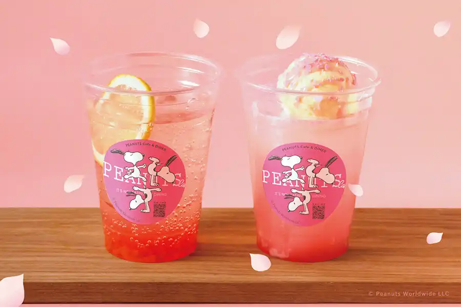 スヌーピーカフェ大阪の春の新メニューさくらドリンク