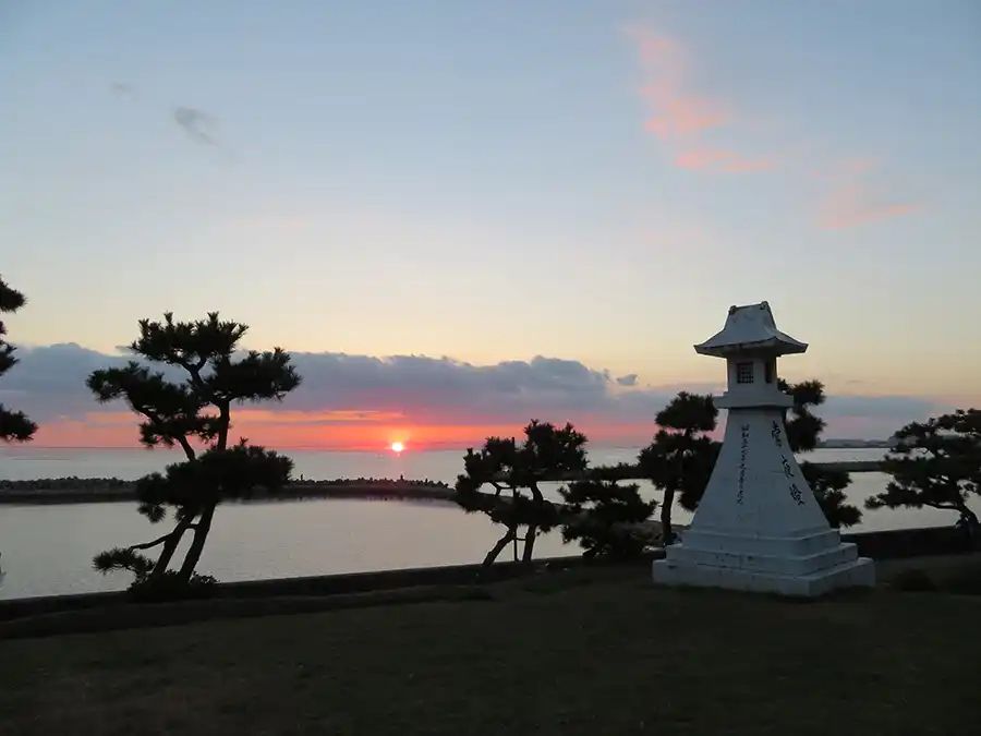 明石魚住住吉神社 夕暮れ時の風景