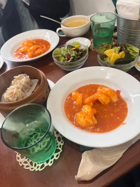 中華食堂　くまさんち　ランチセット　エビチリ