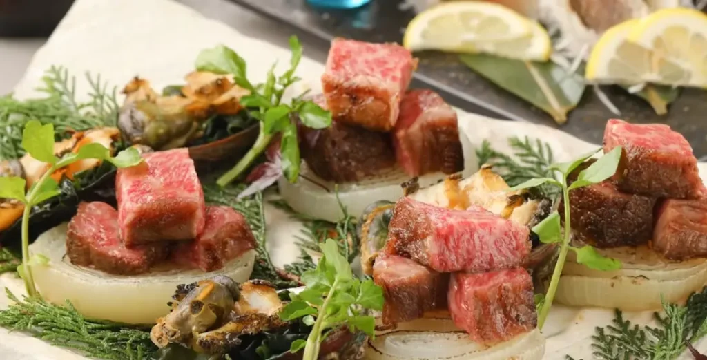 虎連房の黒毛和牛のステーキ