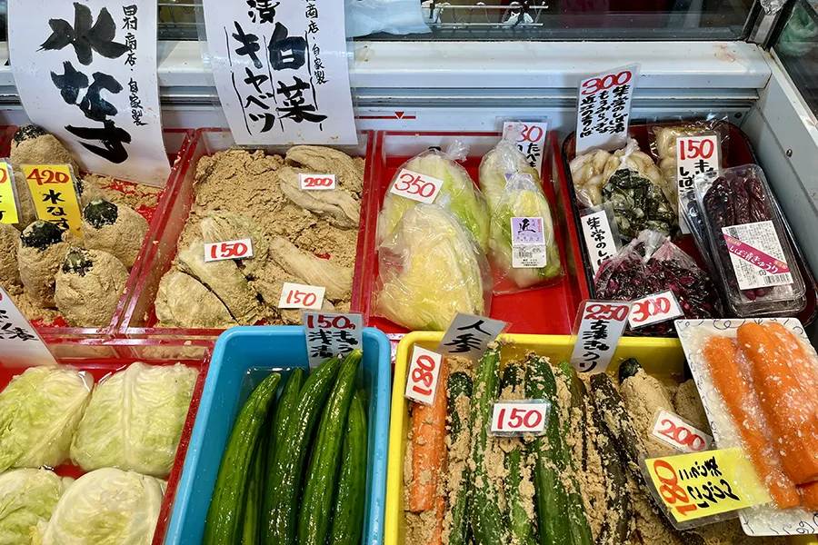 天満市場お漬物「田村商店」の店頭