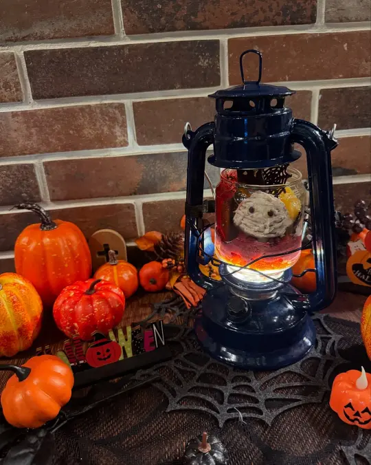 びわこ箱館山コキアパークのランタンに入ったパフェ