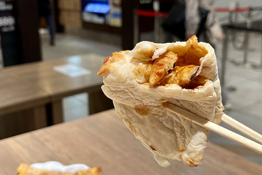 阪神名物いか焼きの看板商品の断面