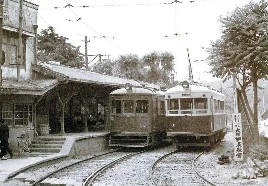 昭和32年頃ののせでん川西能勢口駅
