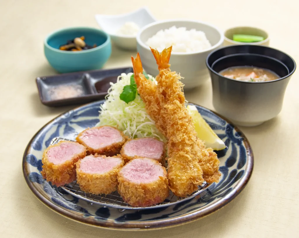 鶴群の海老ひれかつ定食