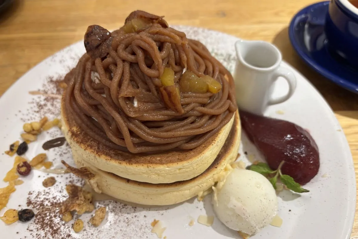 神戸・岡本のパンケーキ専門店「belle-ville pancake cafe　阪急岡本駅店」の秋メニュー、まもなく終了かも？！急いで！